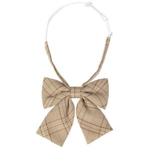 Pre-tied Bowties Adjustable Colorful Plaid Tartan Checked Bow Ties Tan